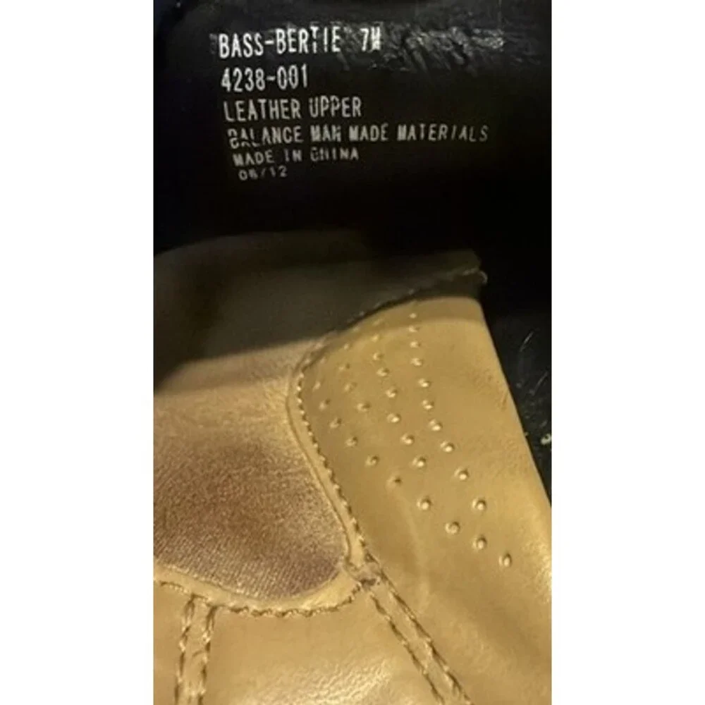 Bass Black Leather Bertie Cushion Step Boston Mules Clogs, 7M Classic Comfort